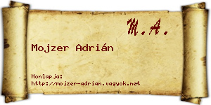 Mojzer Adrián névjegykártya